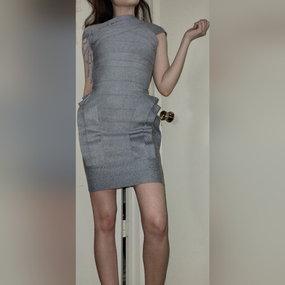 Herve Leger Dress Grey - Picture 6 of 6